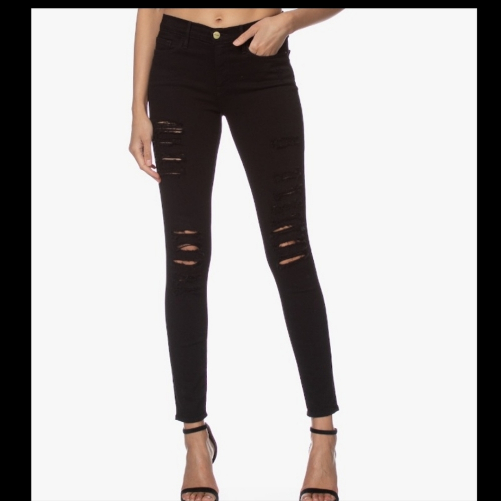 Frame le skinny de jeanne in noir Jefferson jeans